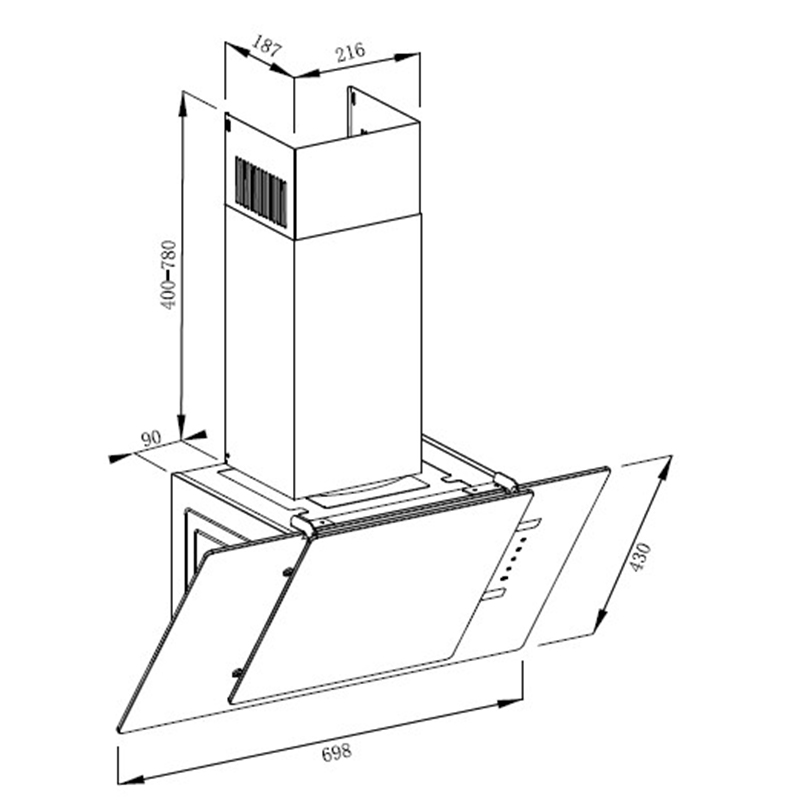 Campana Flat Touch 70cm Mastermaid   