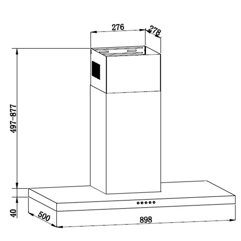 Campana Bold de Acero Inoxidable 90cm Mastermaid 
