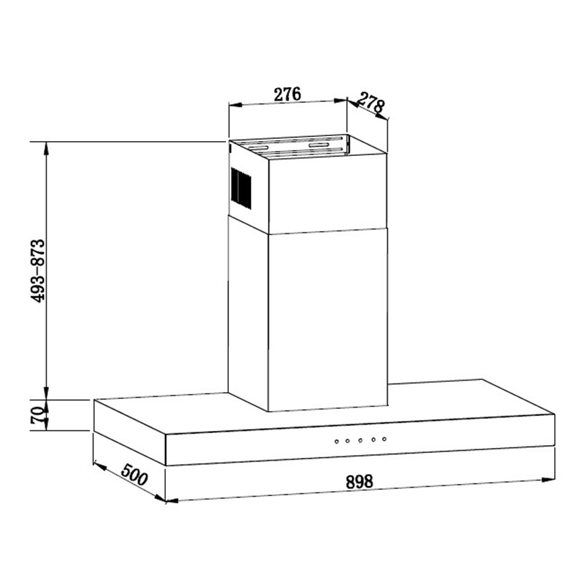 Campana Bold Touch 90cm Negro Mastermaid 