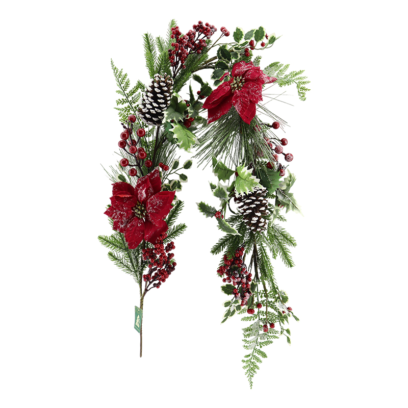 Guirnalda Navideña con Ponsetia 