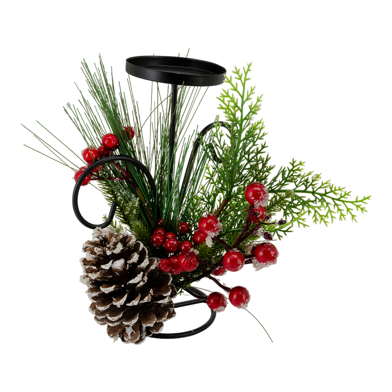 Portavela con Cereza y Piñones 25cm 