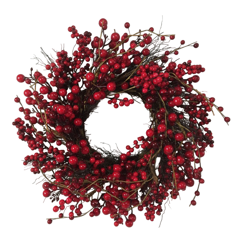 Corona Navideña de Cerezas 45cm 