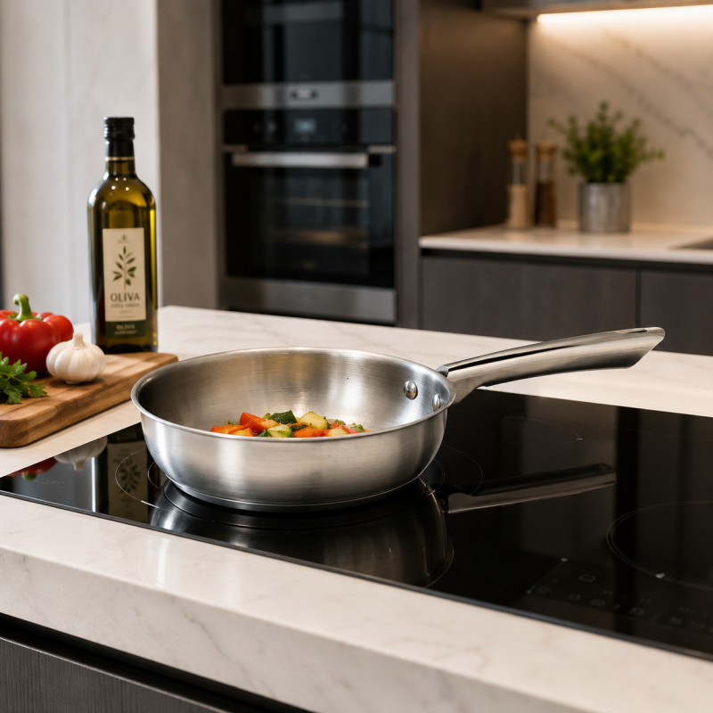 Sarten de Acero Inoxidable para Cocina de Inducción 20cm Mastermaid 