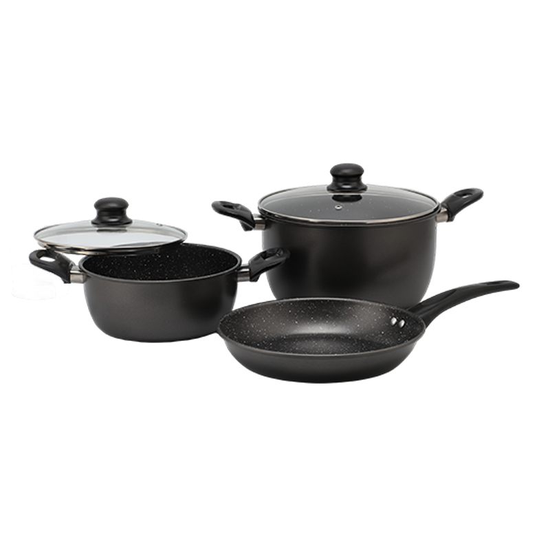 Ollas de Inducción Stone en Set de 5 Piezas Negra Mastermaid