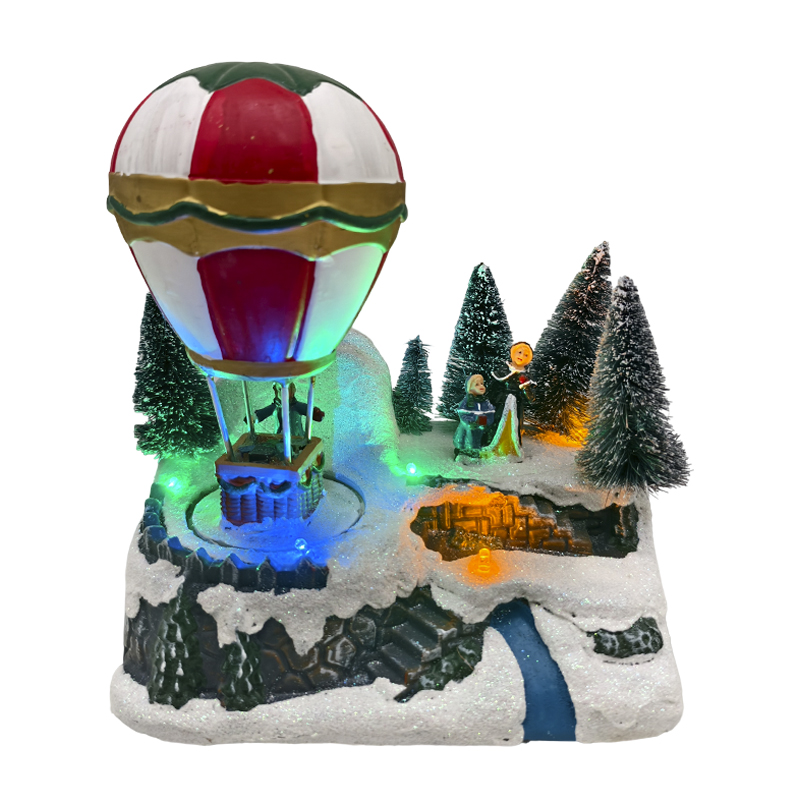 Globo Aerostático con Movimiento Luz y Música 17x18cm