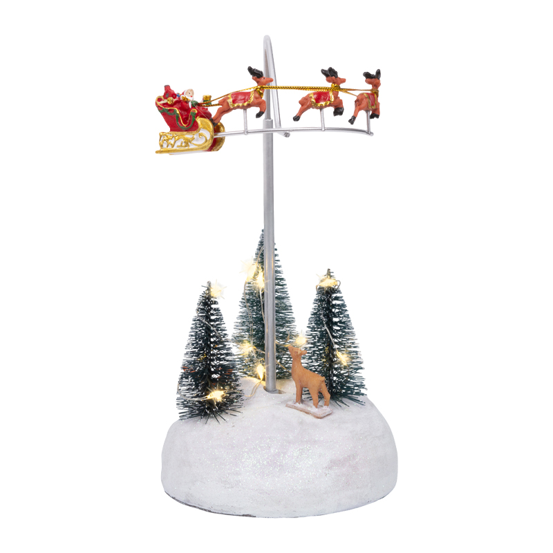 Trineo Papá Noel para Pueblo con Movimiento y Luz 25X10cm        