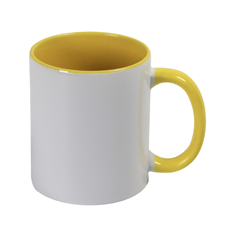 Jarro para Sublimar 11oz Blanco Amarillo