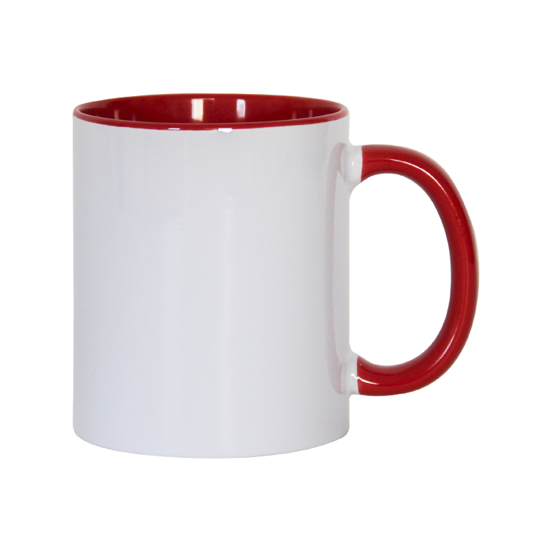 Jarro para Sublimar 11oz Blanco Rojo