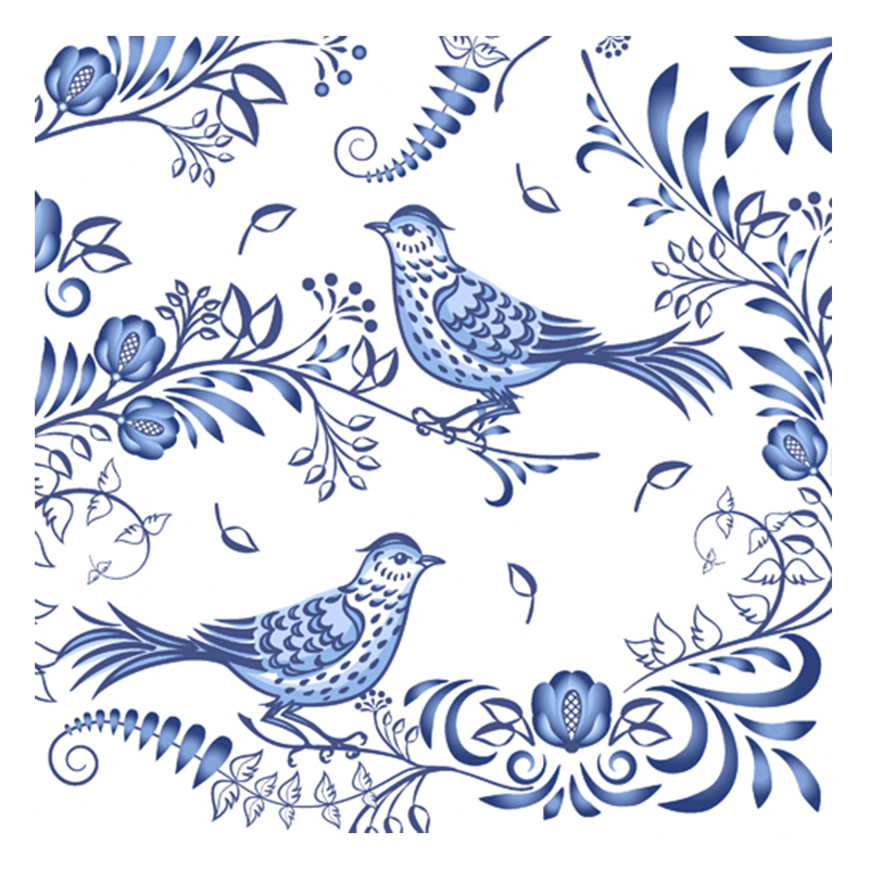 Servilletas Porcelain Bird 33X33cm