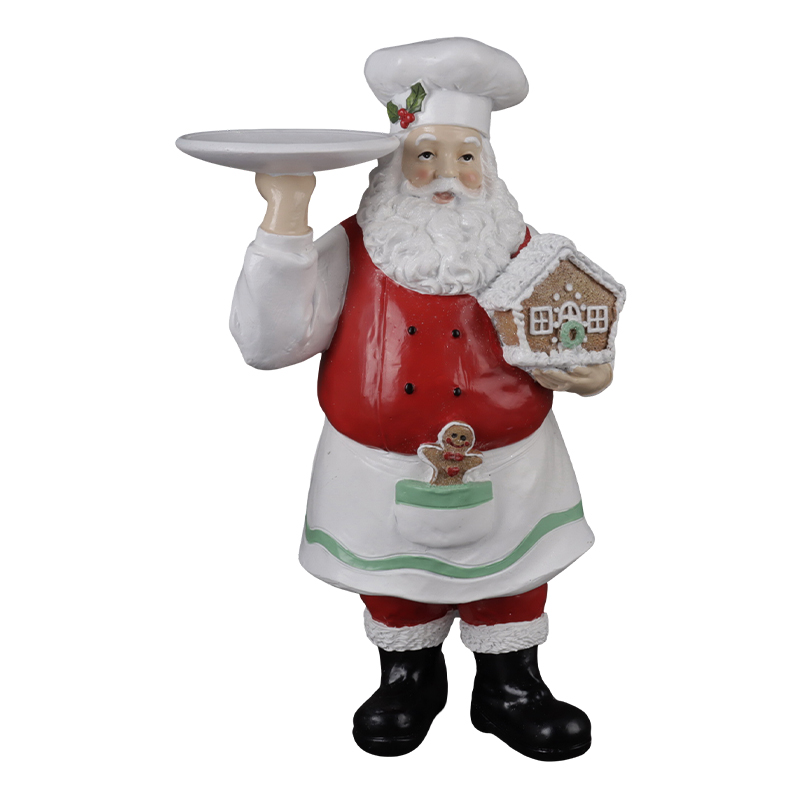 Papá Noel con Casa de Jengibre 6.89X4.72X11.61cm
