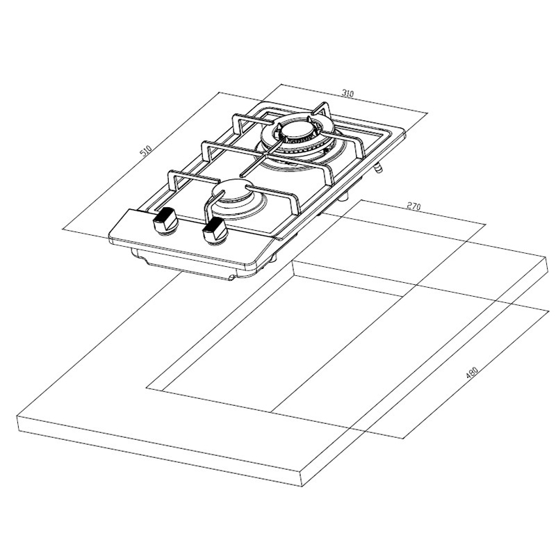 Cocina Ziente 1G+1TC 30x50cm Acero Inoxidable Mastermaid