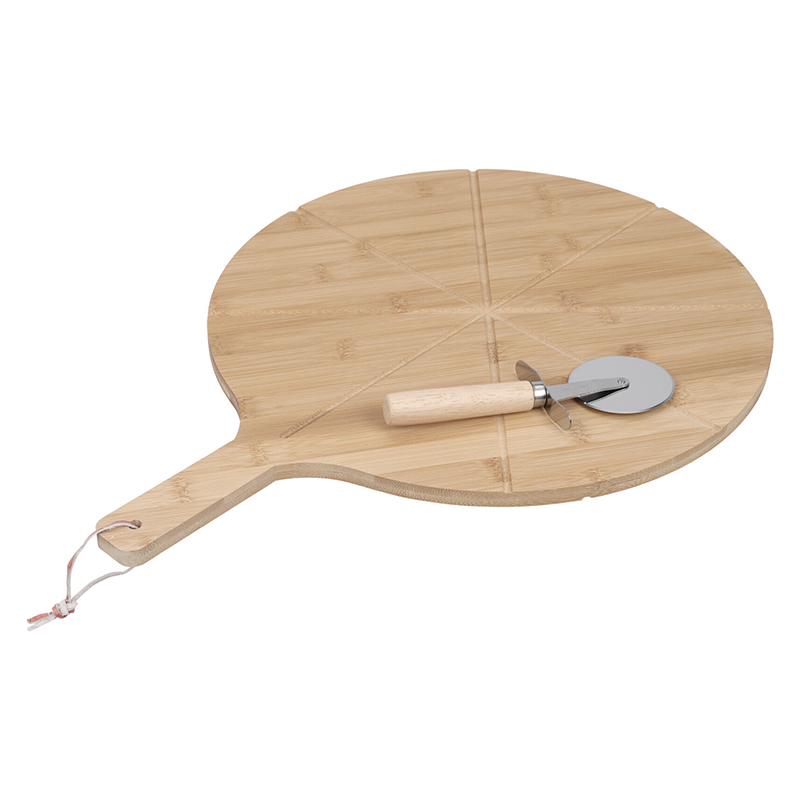 Tabla Pizza Bambú con Cortador Excellent Houseware