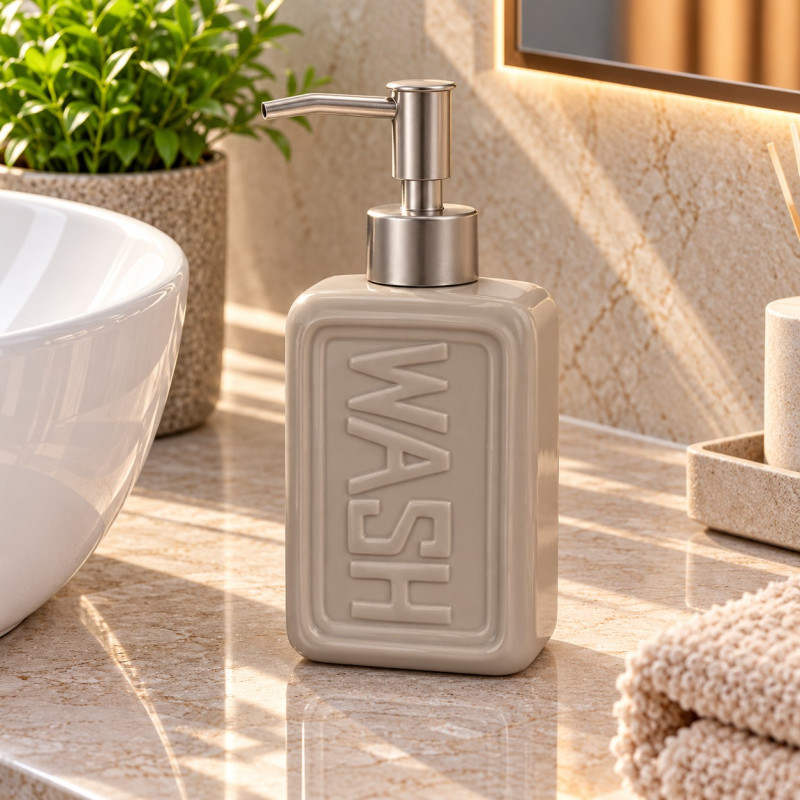 Dispensador de Jabón Cerámica Wash Taupe