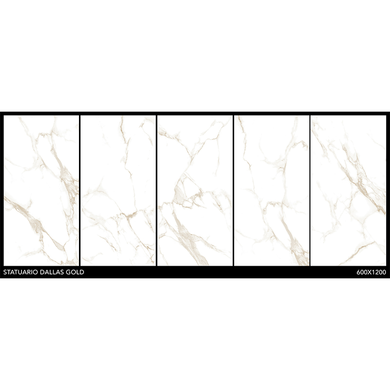 Porcelanato 60x120cm Statuario Dallas Gold Pulido India