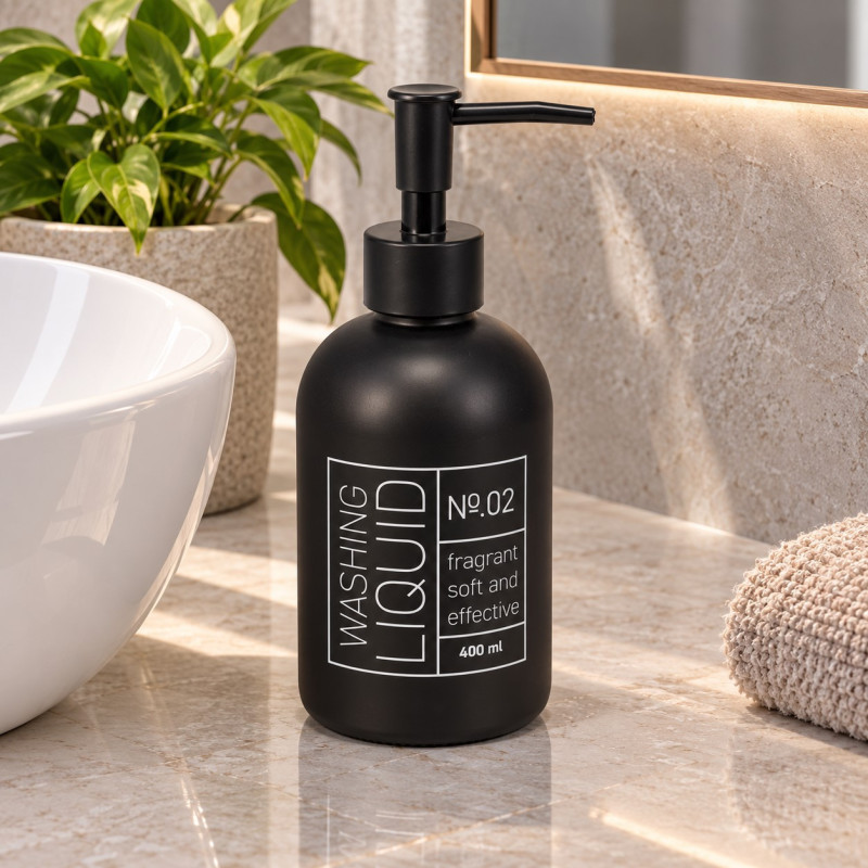Dispensador de Jabón Washing Negro 410ml