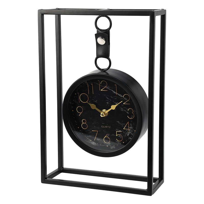 Reloj de Mesa Tower Negro con Dorado