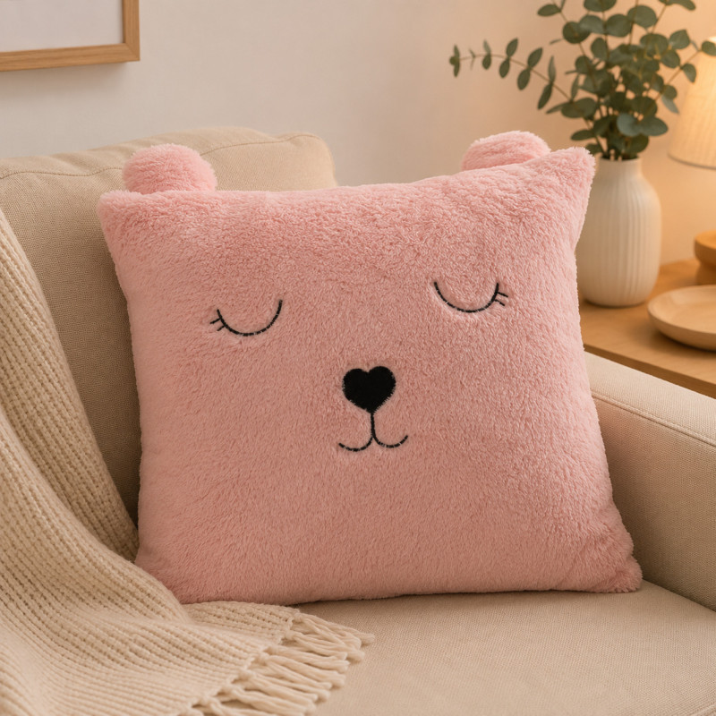 Cojín Oso Rosa 43x43cm