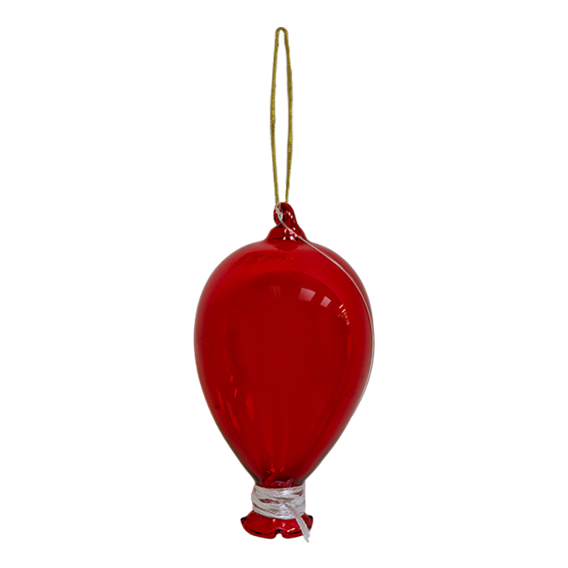 Globo de Vidrio Colgante Rojo 7X14.5X7cm