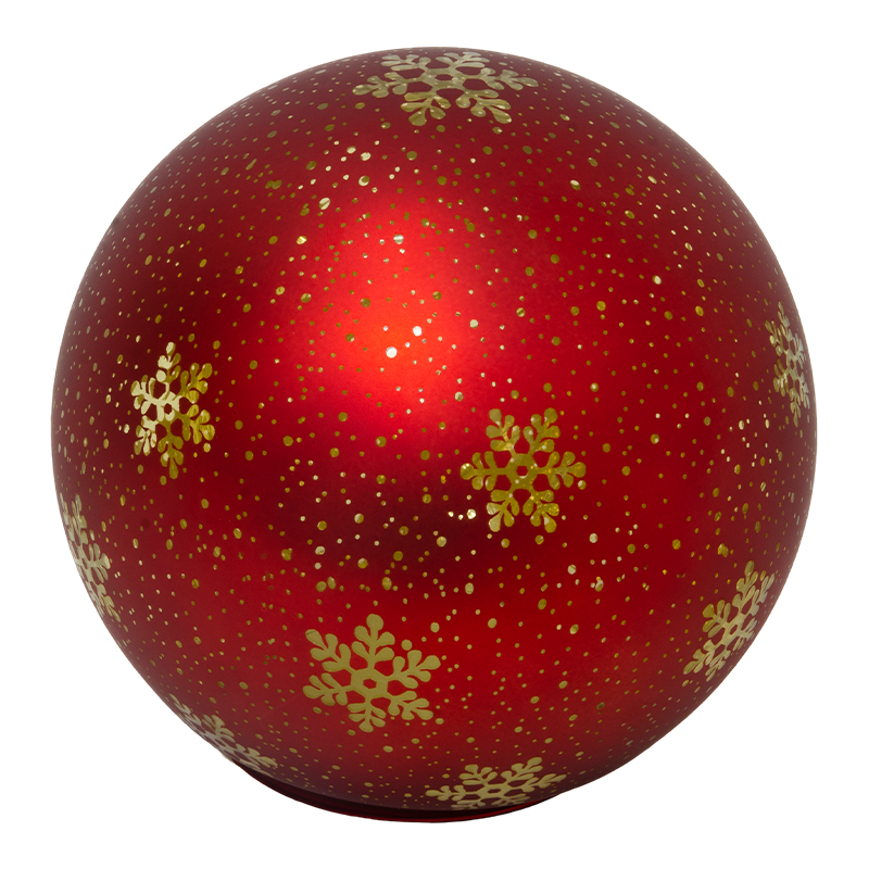 Bola de Vidrio con Decoración Colgante Rojo 15X16X15cm 