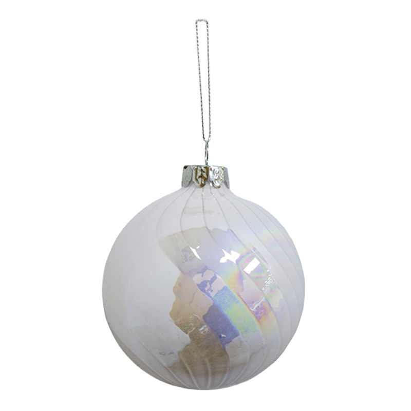 Bola de Vidrio Colgante Blanca Dia 8X15X8cm 