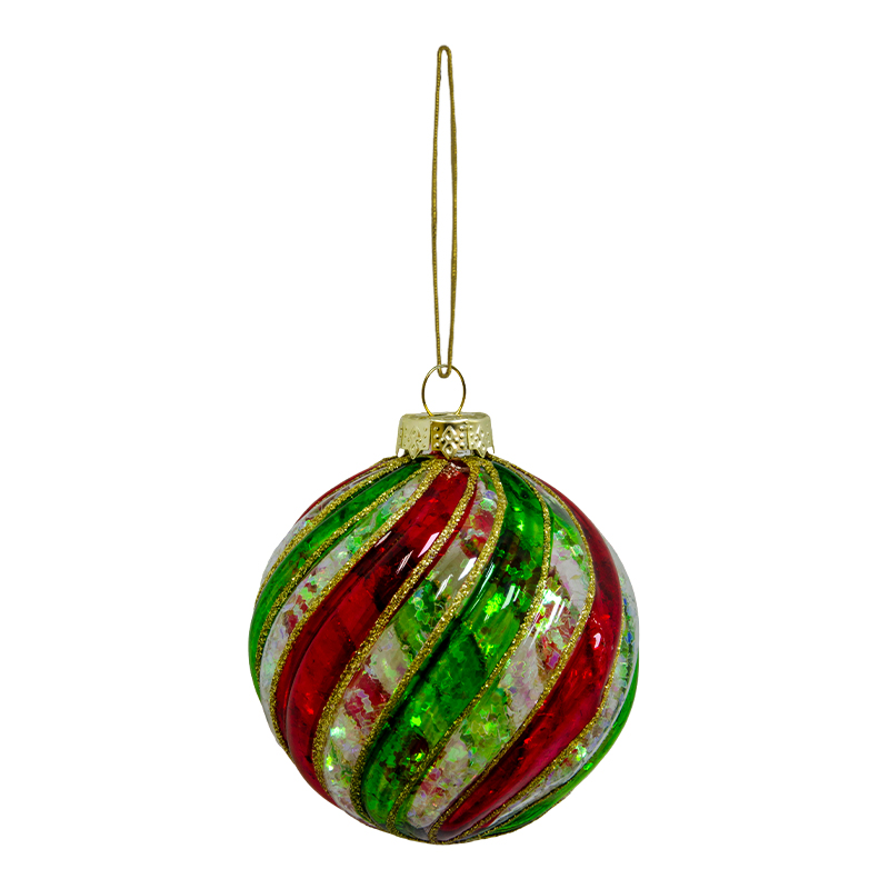 Bola de Vidrio Rojo y Verde 8X15X8cm 