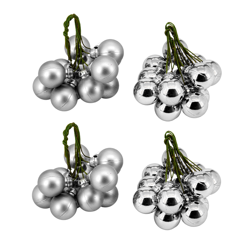 Bola Navideña 2cm 48 Piezas Plata