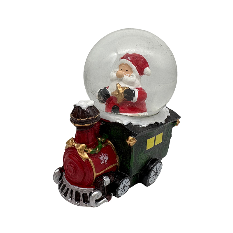 Bola de Cristal con Tren y Santa 6.5x4.5x8cm