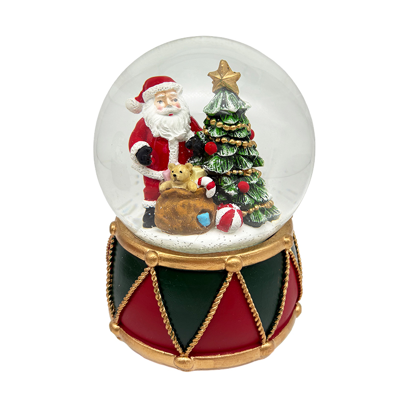 Bola de Cristal Santa con Árbol 10x10x14.5cm