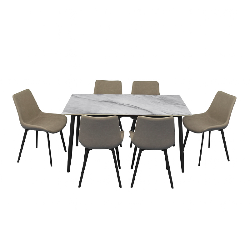 Comedor Mali con 6 Sillas Café 7 Piezas 
