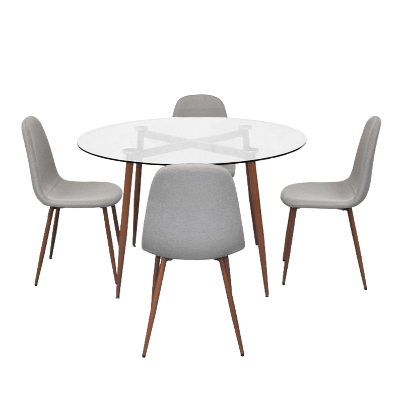 Comedor Baire con 4 Sillas Tela Beige 5 Piezas