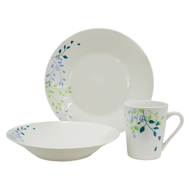 Vajilla Olive Branch 12 Piezas Vitreo