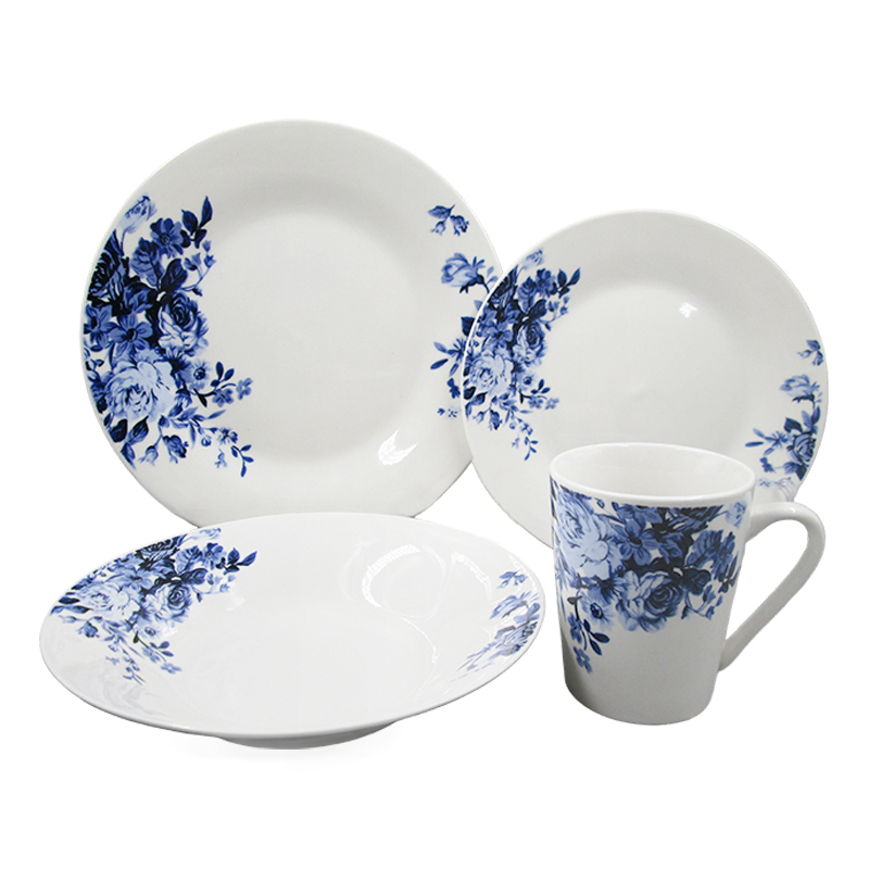 Vajilla Blue Vine 16 Piezas Vitreo