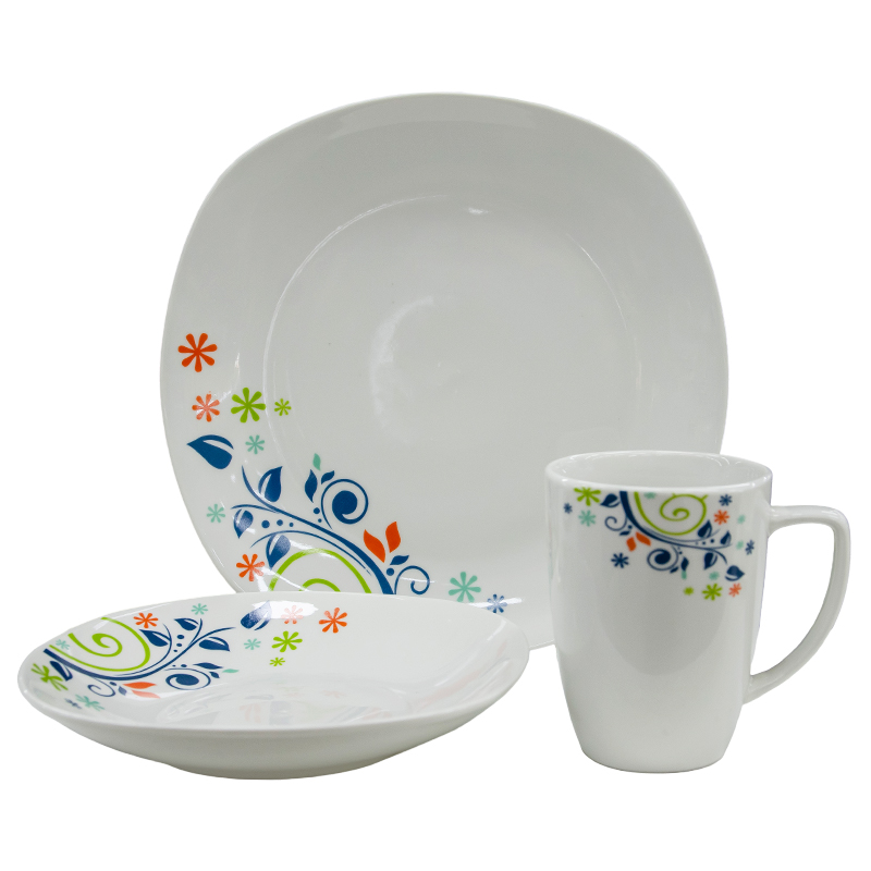 Vajilla Sparkling Glow 12 Piezas Vitreo