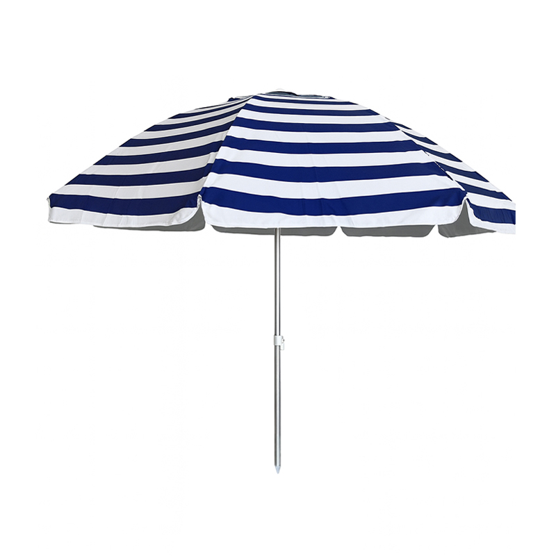 Sombrilla de Playa Aluminio UV Azul y Blanco 220cm 