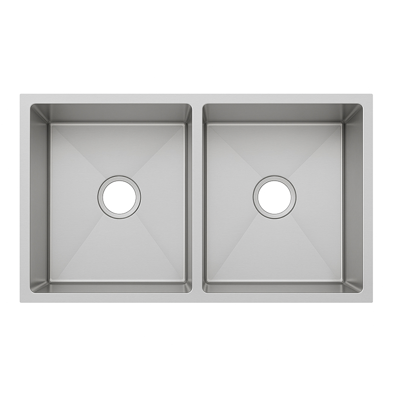 Lavacopa Industrial 2 Pozos 80X46X21cm con Válvula de Acero Inoxidable Dipiu