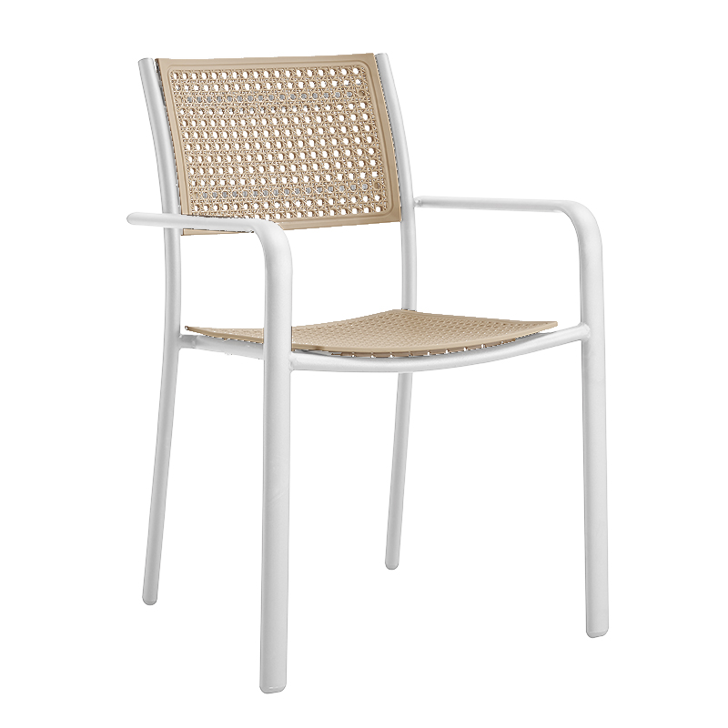 Silla Giordano con Brazo Metal Blanco