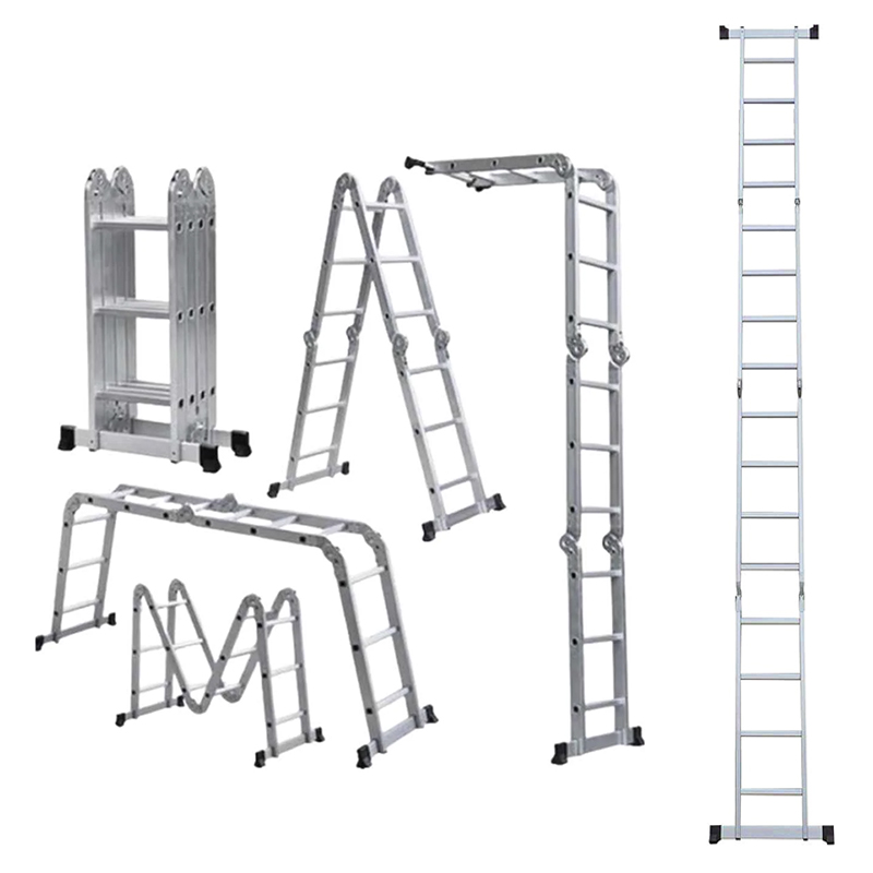 Escalera de Alumini 20 pasos Plegable 4x5 5.8m 150 kg