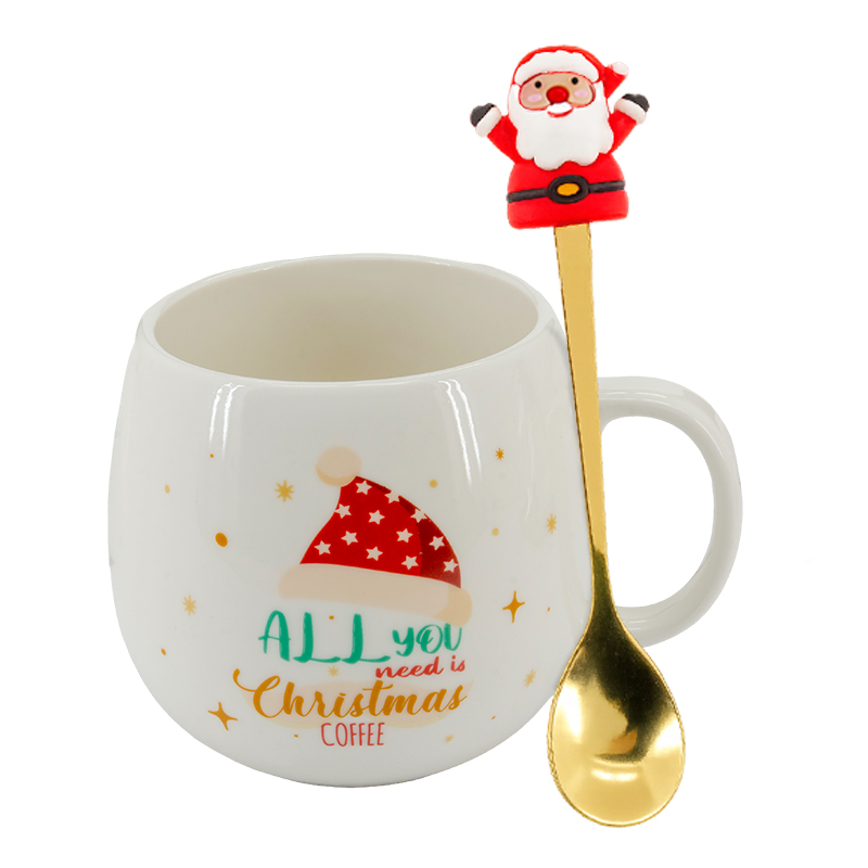 Taza con Cuchara 2 Piezas Porcelana 