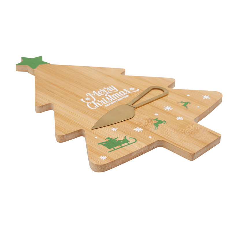 Plato Queso Madera en Set 2 Piezas 31X22cm