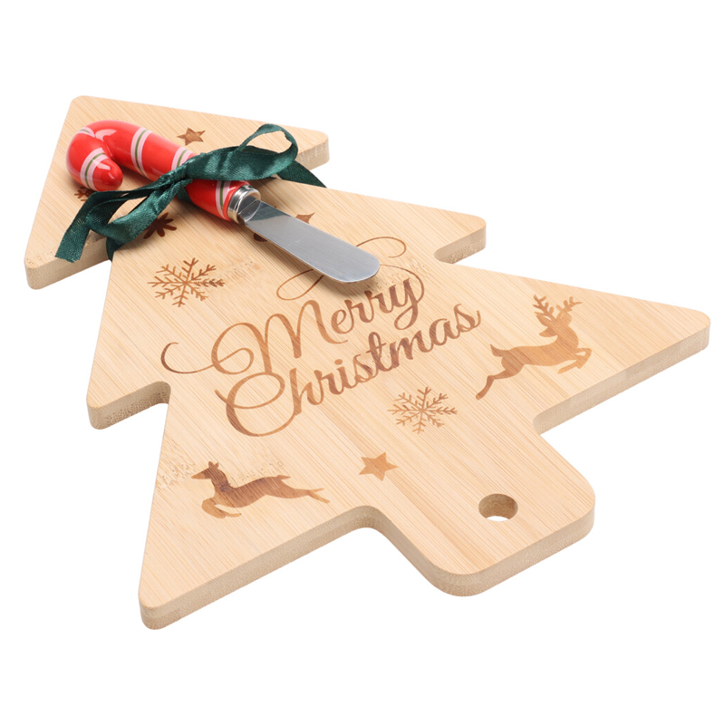 Plato de Bamboo con Cuchillo 4 Piezas 31X22cm 