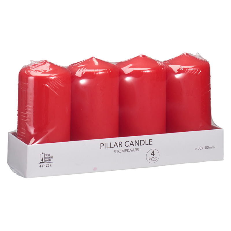 Set de Velas 4 Piezas Rojo 