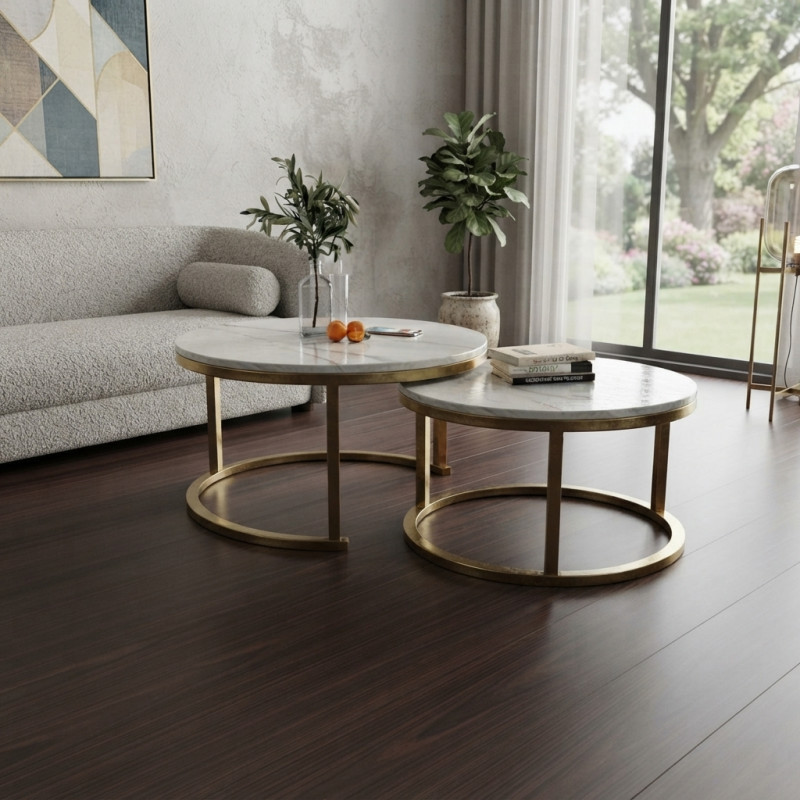 Mesa Centro Imola Golden Carrara 70cm