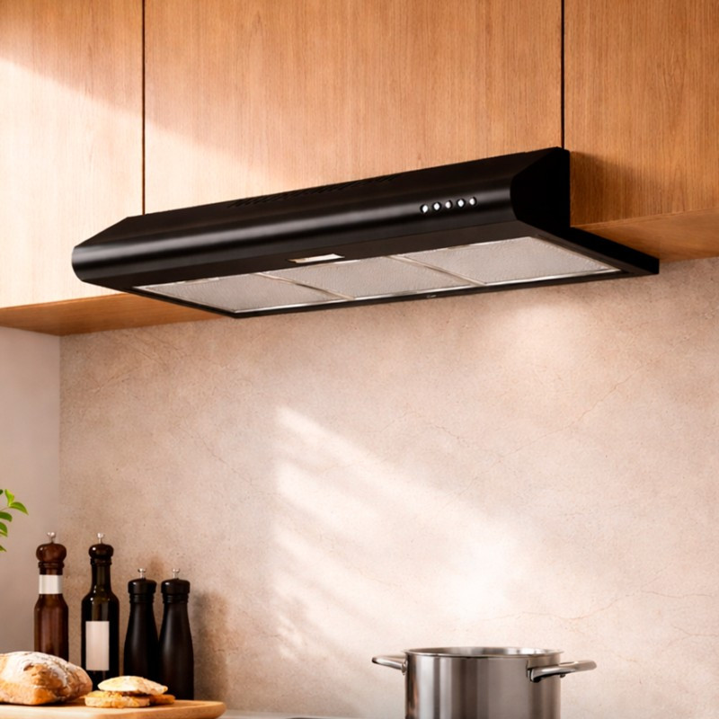 Campana Boreal 90cm Negro Mate Mastermaid