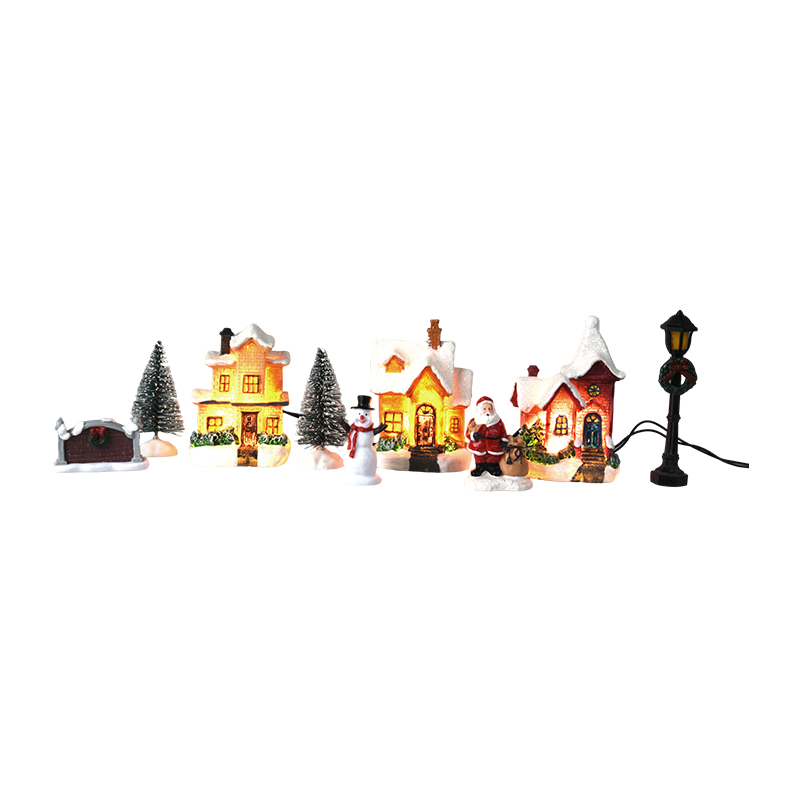 Villa Navidad con Led 10 Piezas 5X8cm 