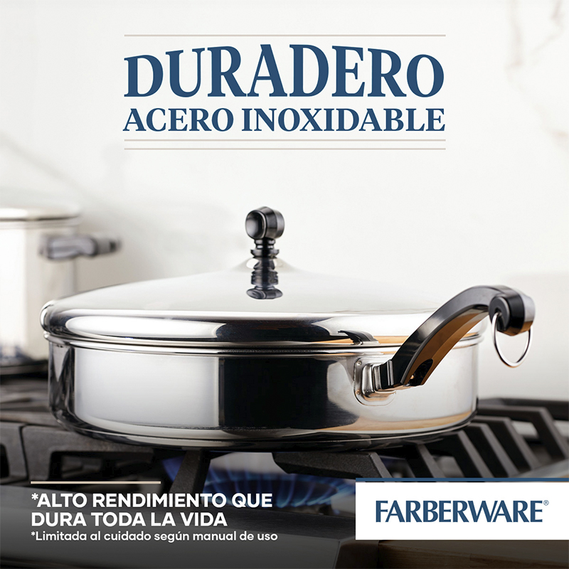 Sartén 4.3 Litros con Tapa Classic Inoxidable Farberware 