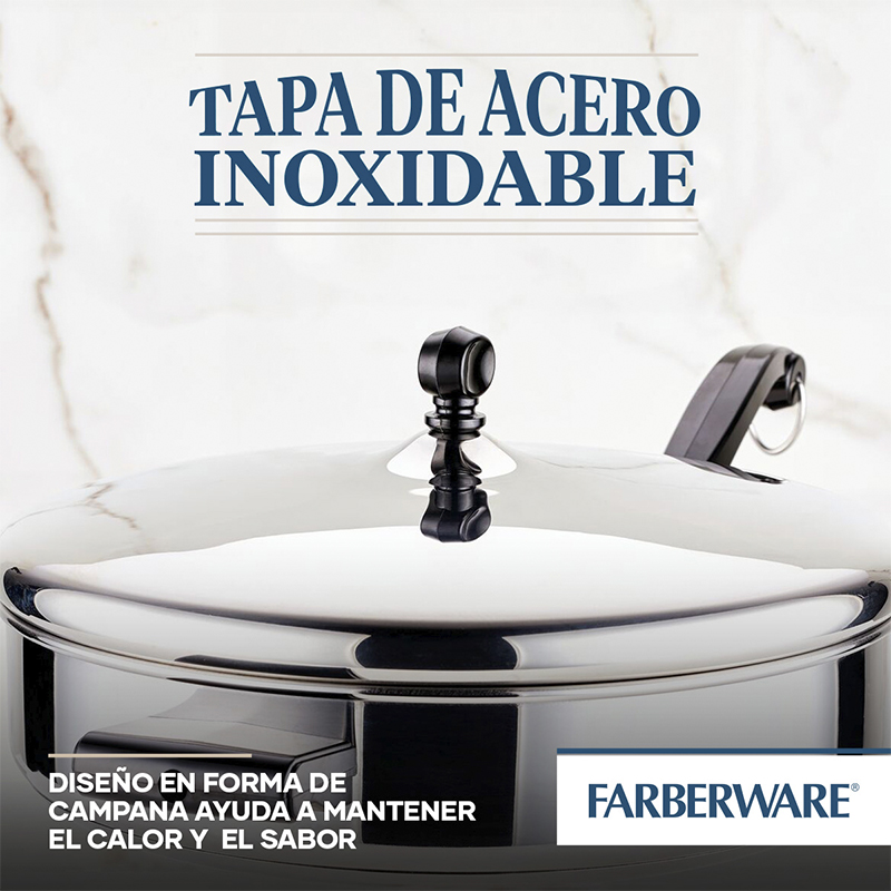 Sartén 4.3 Litros con Tapa Classic Inoxidable Farberware 