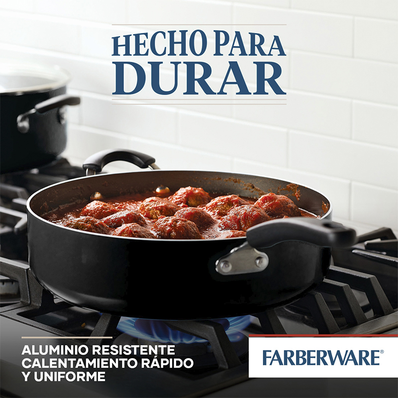 Sartén 30cm con Tapa Diamondmax Negro Farberware