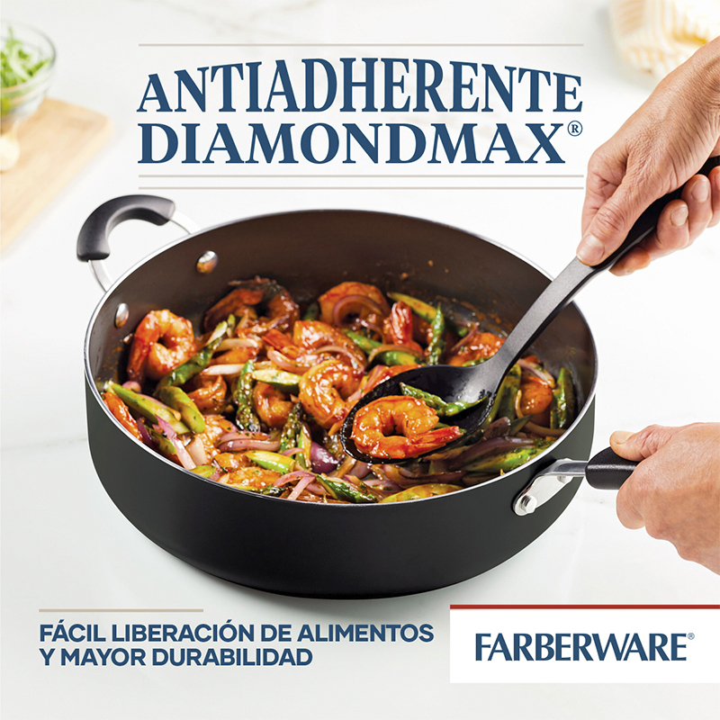 Sartén 30cm con Tapa Diamondmax Negro Farberware