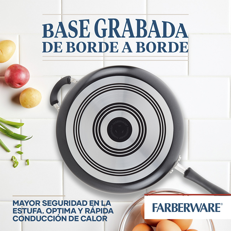 Sartén 30cm con Tapa Diamondmax Negro Farberware