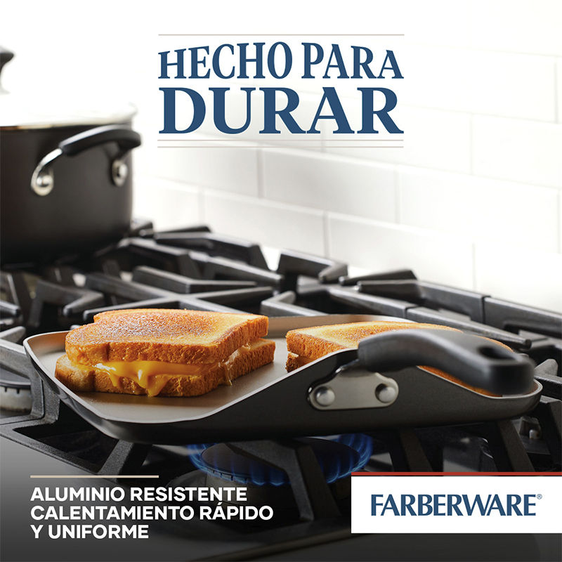 Plancha Cuadrada Diamondmax Pewter 28cm Farberware